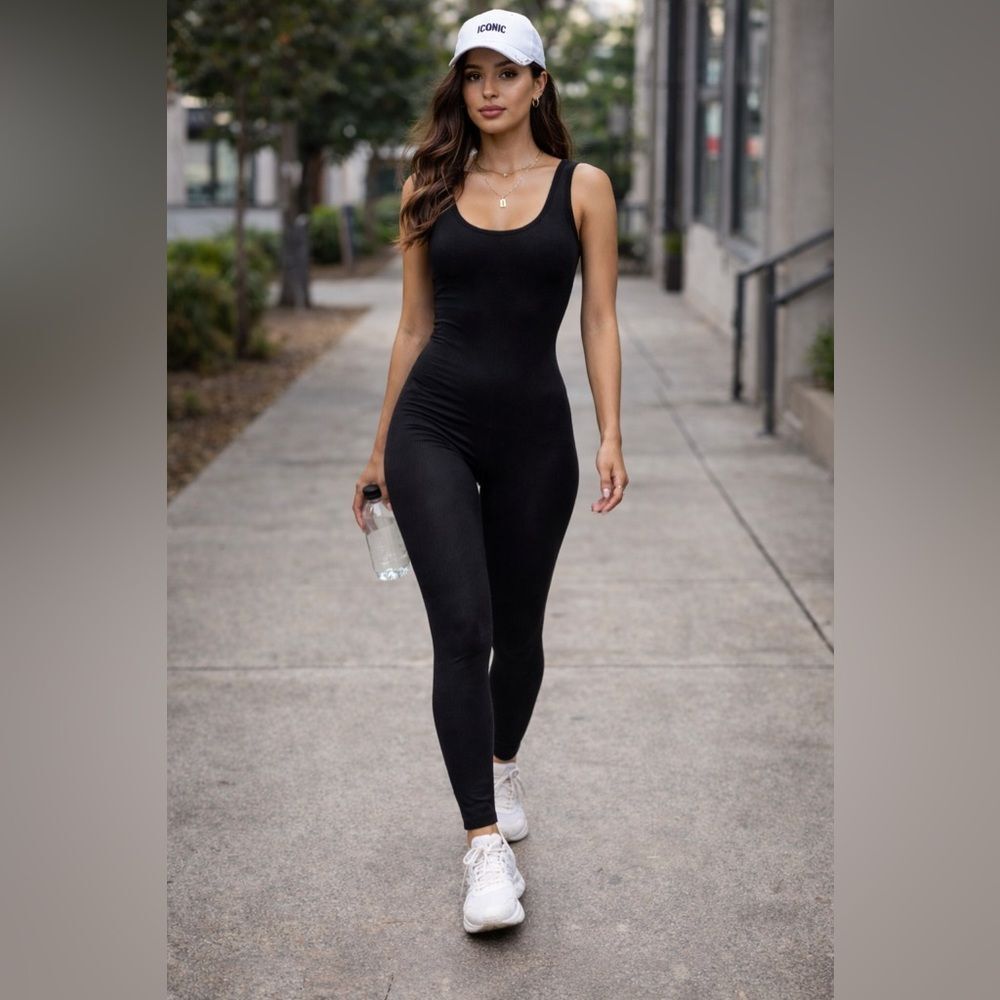 Source Unknown Black Fitted Jumpsuit